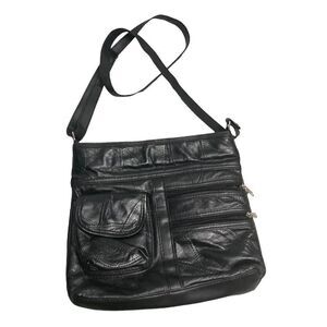 Patch Leather Crossbody Handbag Purse 10.5X1.5X9‎